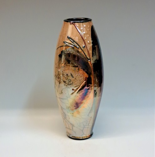 Click to view detail for #230763 Raku Glitter Pot $79